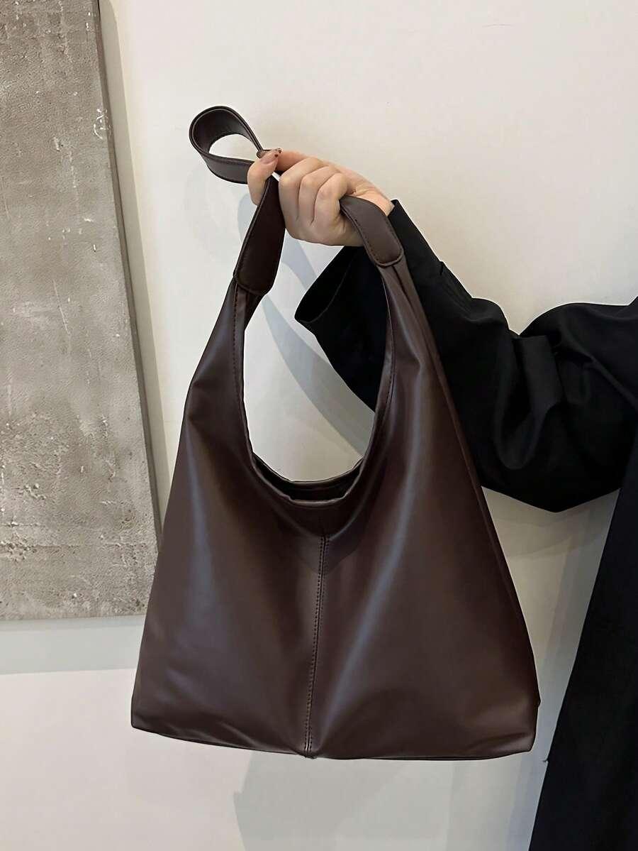 SHEIN BRĄZOWA TOREBKA NA RAMIĘ S07__11X34X40CM
