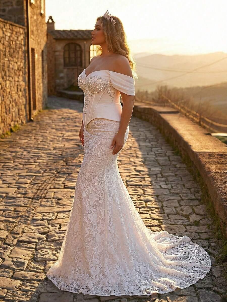 GLAMRAE BIAŁA MAXI SUKIENKA ZDOBIENIA S06__48