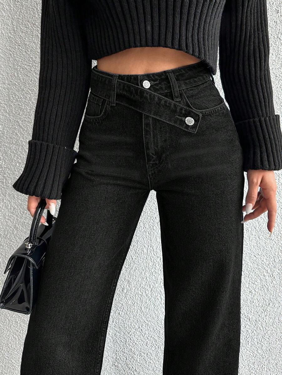 SHEIN CZARNE SPODNIE JEANS S06__M