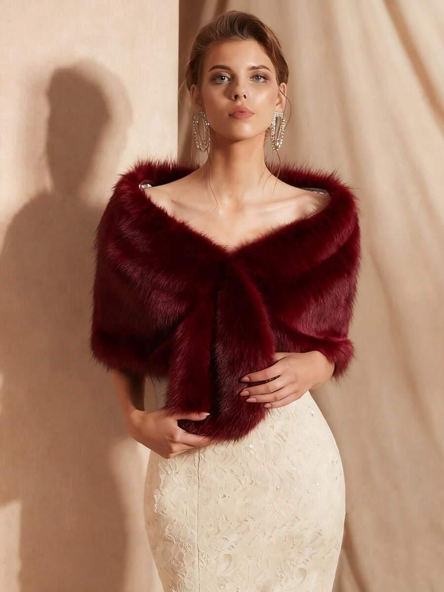 SHEIN BORDOWA FUTRZANA SZTUCZNE FUTRO W01__OS