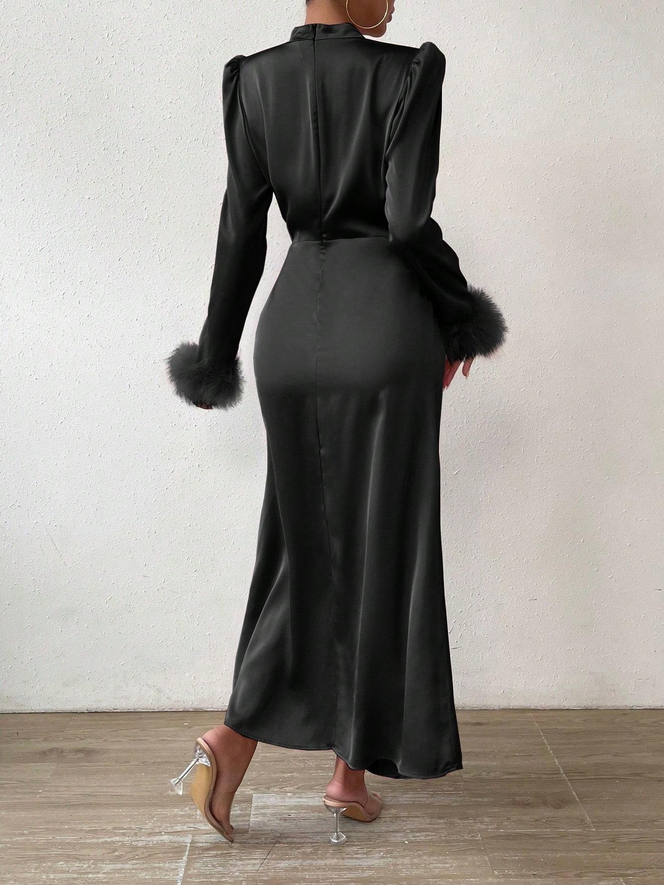 SHEIN CZARNA MAXI SUKIENKA S06__L