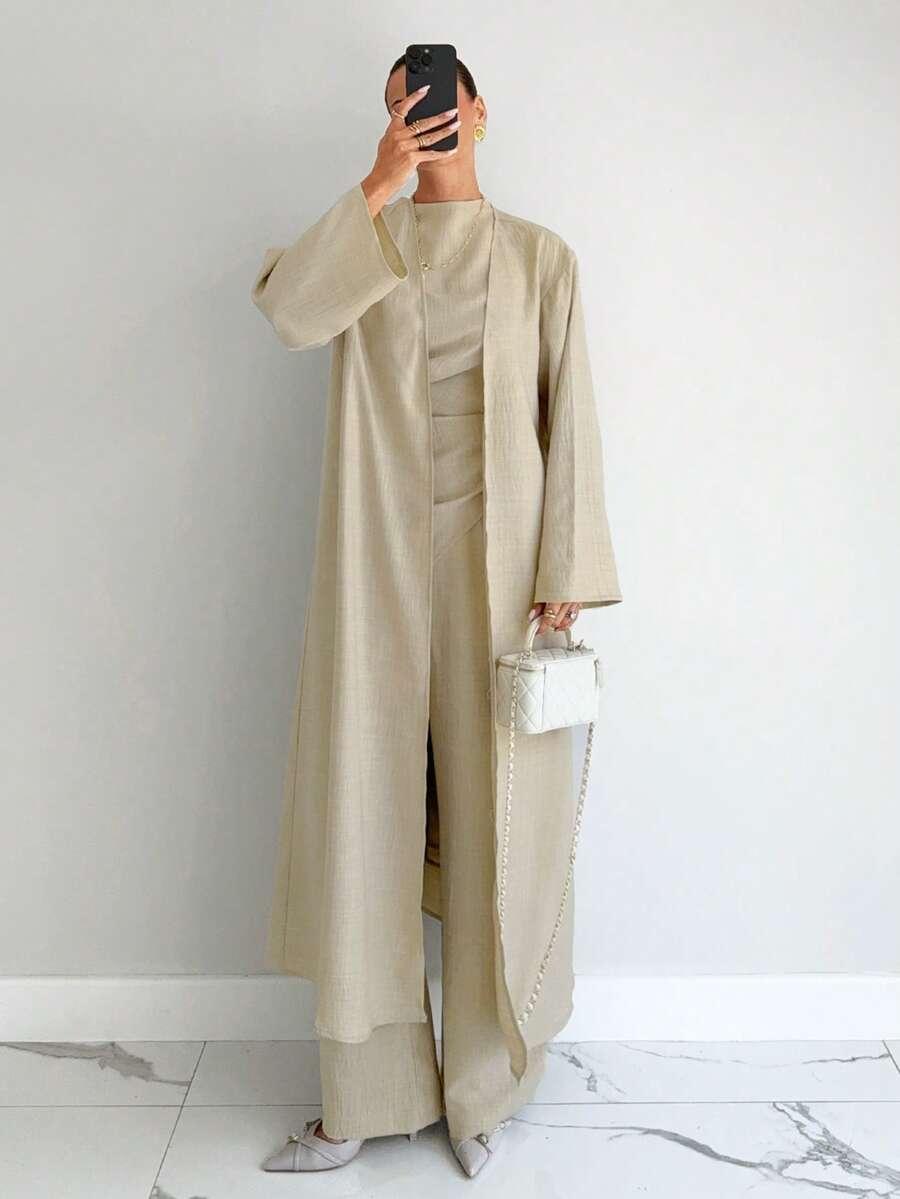 SHEIN BLUZKA SPODNIE NARZUTKA KOMPLET PK01__M