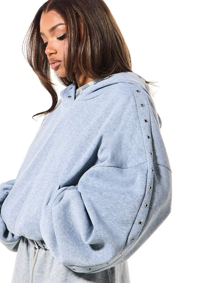 SUMWON SZARA BLUZA Z KAPTUREM S06__M