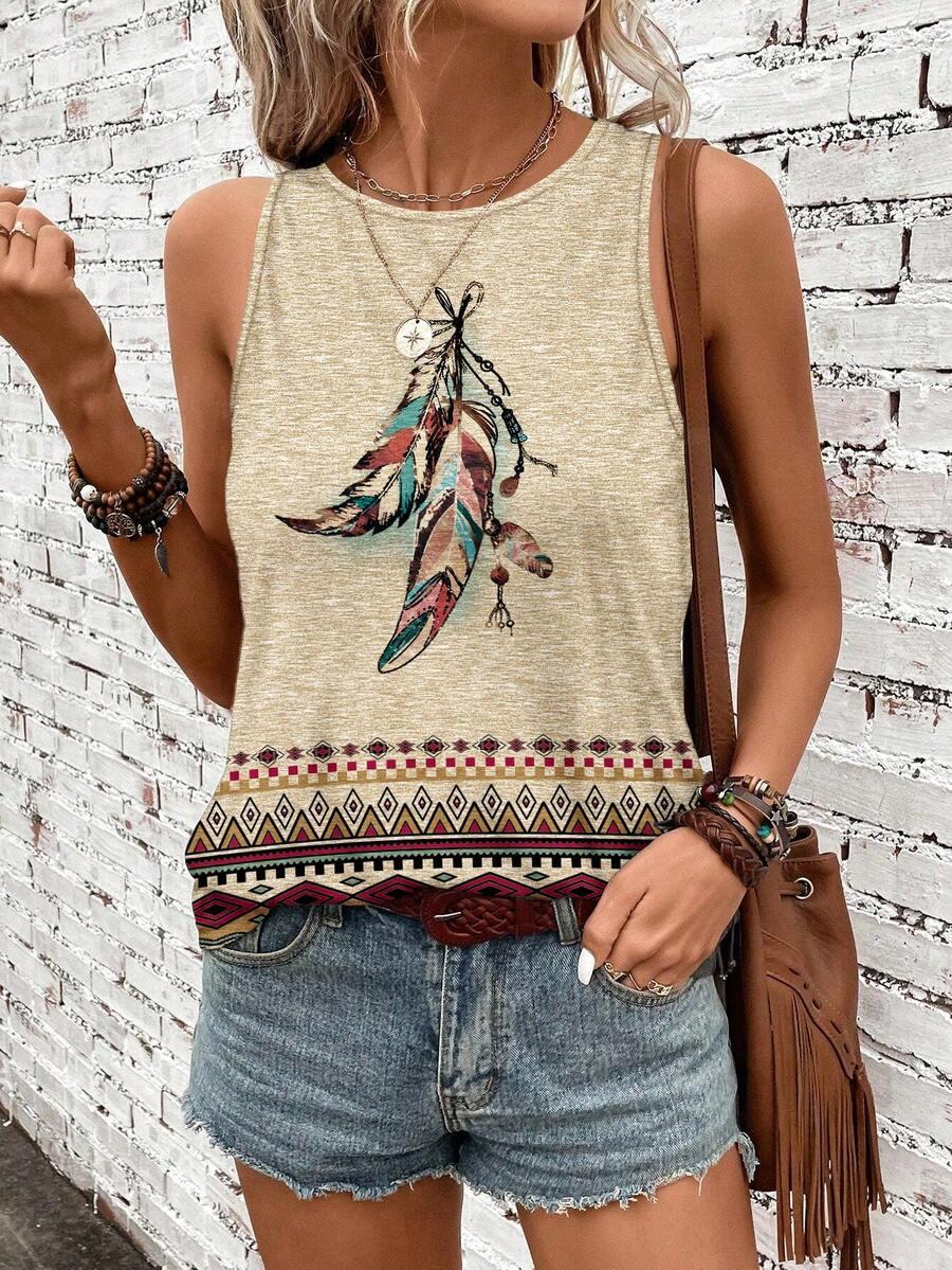 SHEIN BLUZKA BEZ RĘKAWÓW WZÓR PRINT S06__S