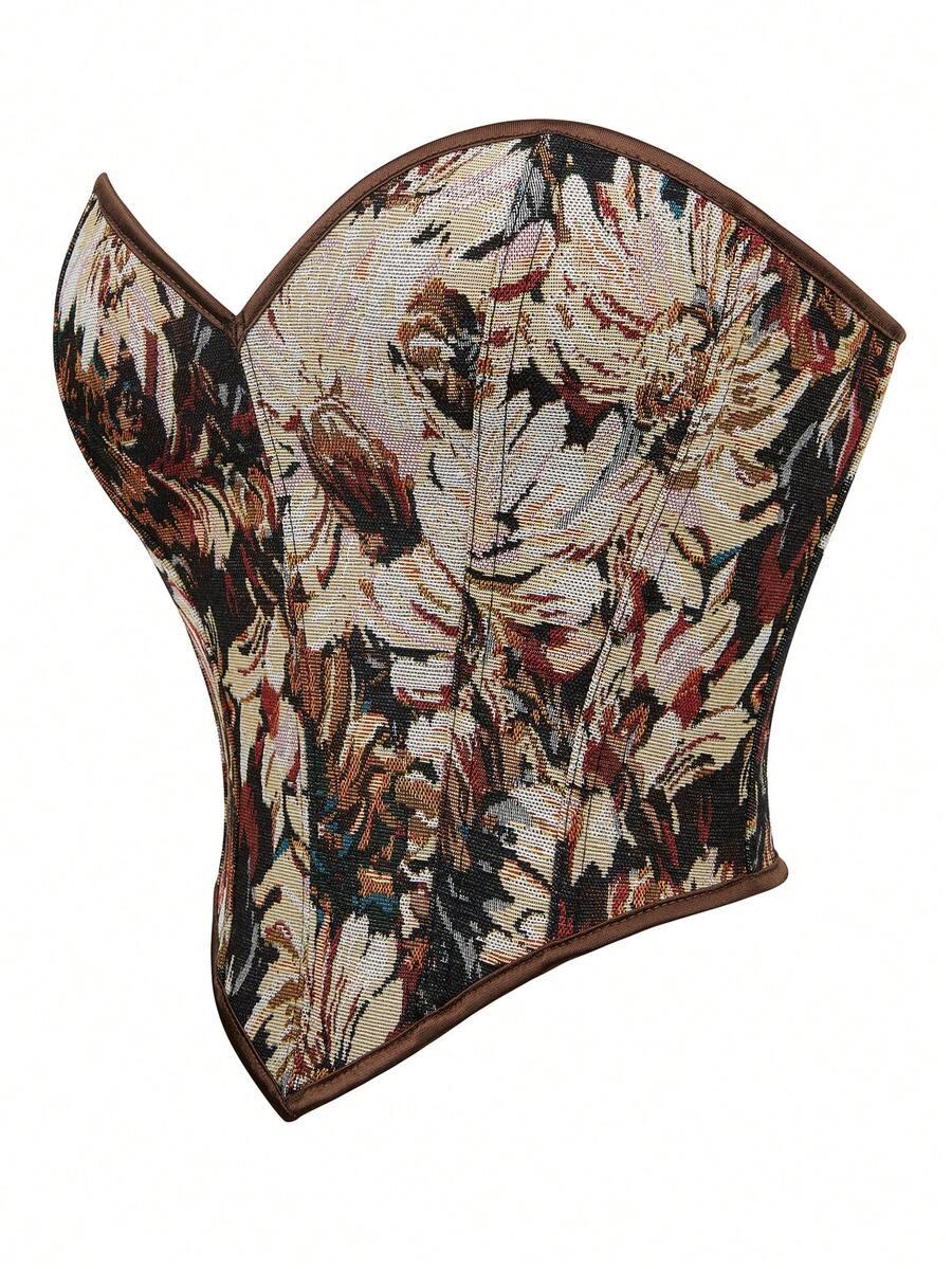 SHEIN GORSETOWY TOP WIĄZANIE PK01__M