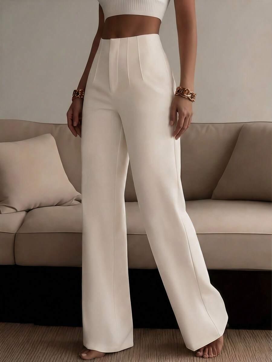 SHEIN BEŻOWE SPODNIE CASUAL S06__S
