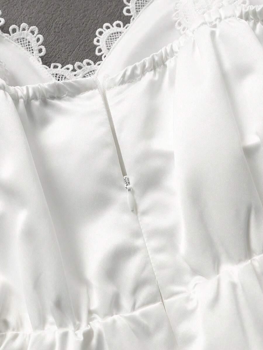SHEIN BIAŁA ROZKLOSZOWANA SUKIENKA BEZ RĘKAWÓW S09__XL