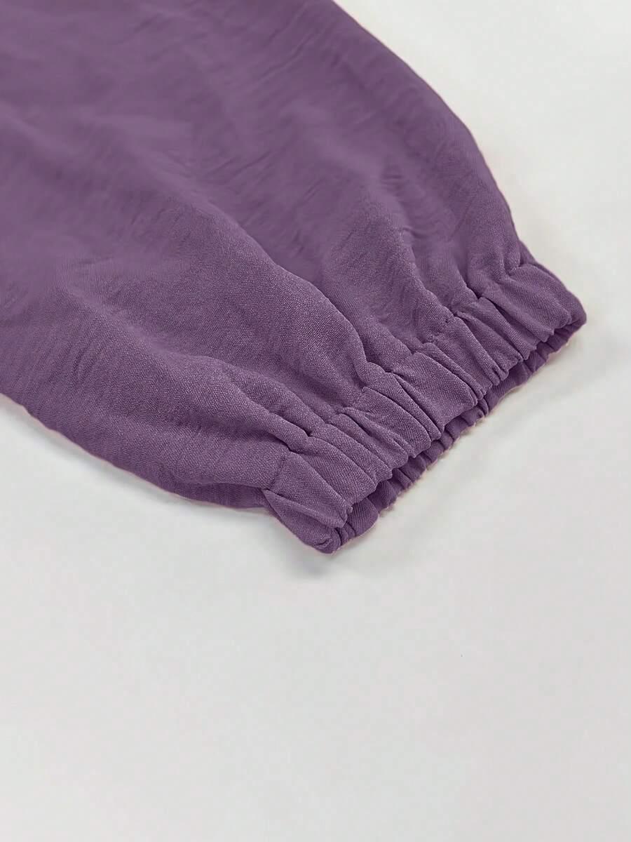 SHEIN FIOLETOWY DWUCZĘŚCIOWY KOMPLET SPODNIE BLUZKA S06__XXL