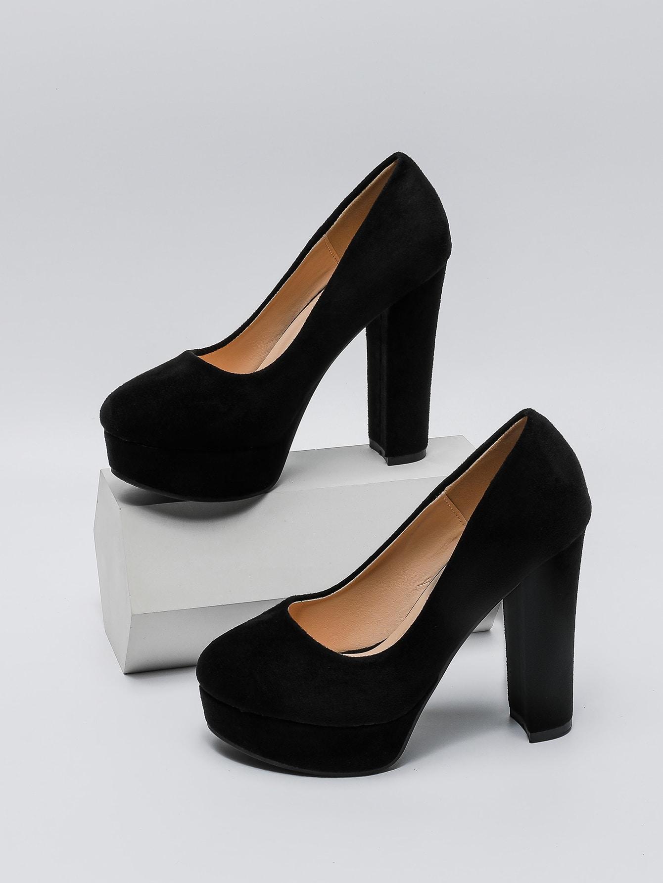SHEIN CZARNE CZÓŁENKA NA OBCASIE S06__37.5
