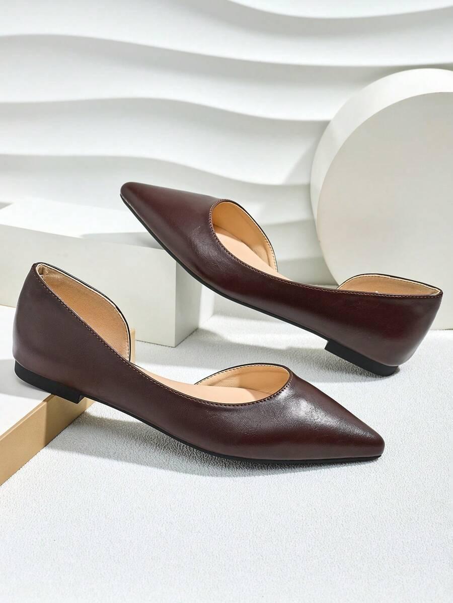 SHEIN BRĄZOWE BALERINY SZPIC S06__37,5