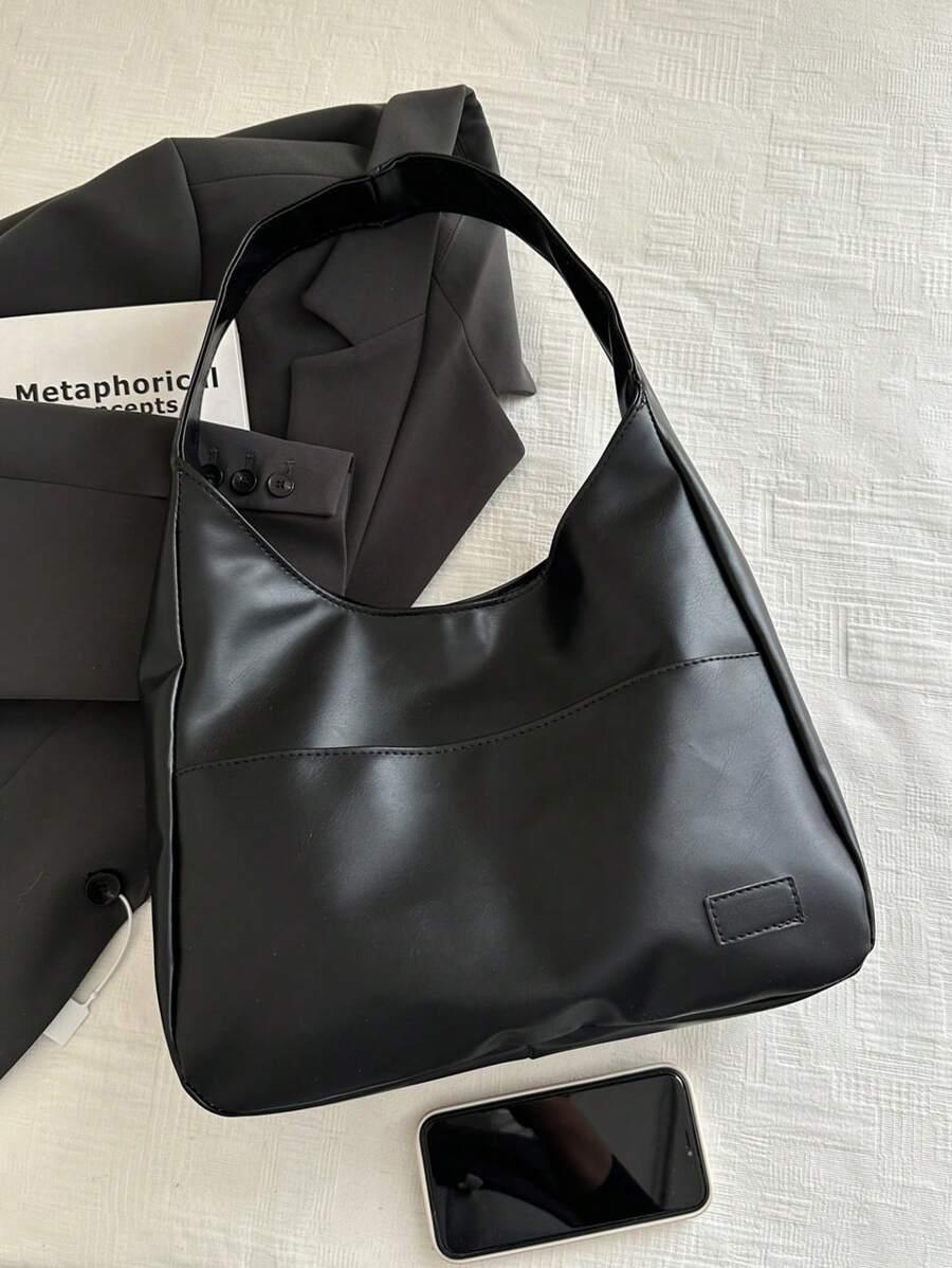 SHEIN CZARNA TOREBKA IMITACJA SKÓRY S07__32,5X13X31CM