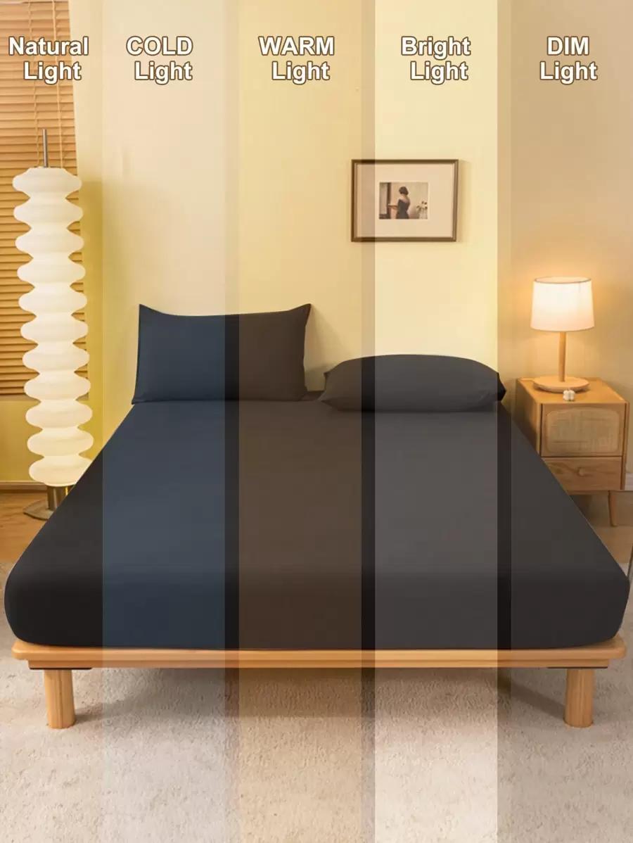 SHEIN CZARNE PRZEŚCIERADŁO Z GUMKĄ S07__138X190CM