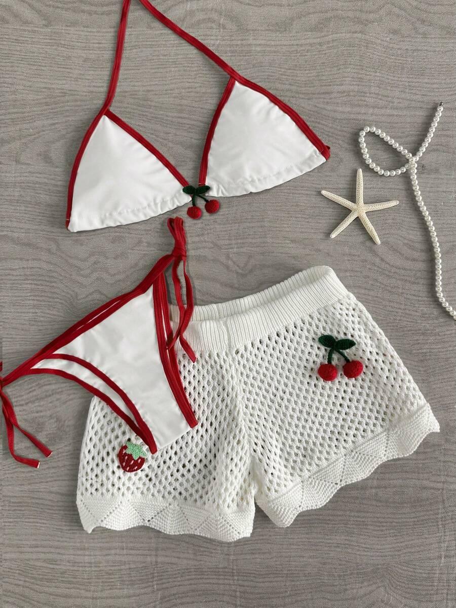 SHEIN BIAŁE PLAŻOWE SPODENKI S06__S