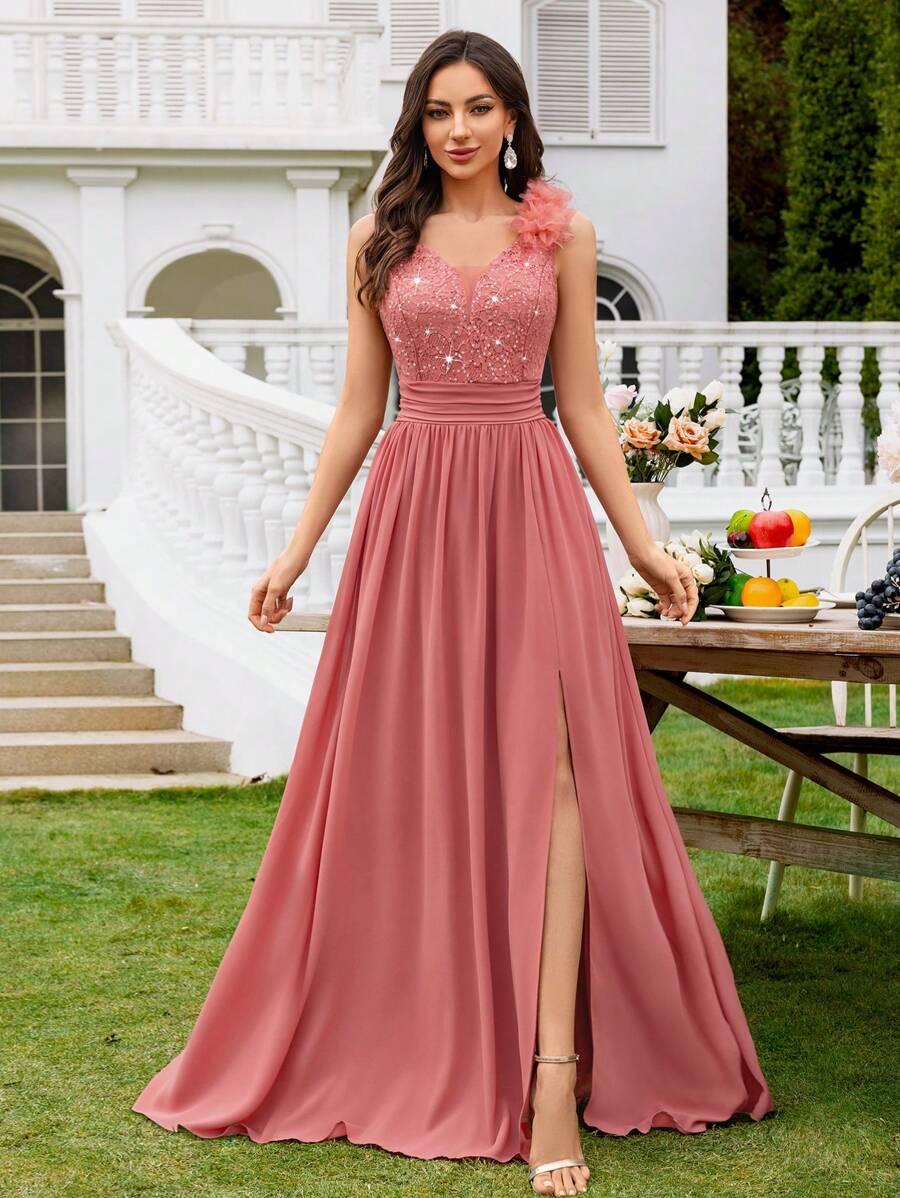 MIUSOL MAXI SUKIENKA V-NECK ZDOBIENIA S06__S