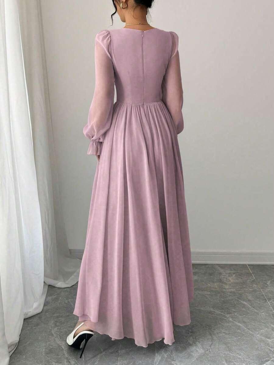 MODELYN RÓŻÓWA MAXI SUKIENKA S06__M