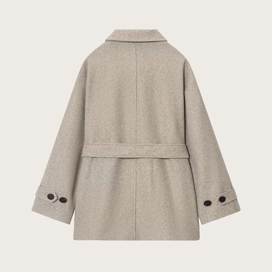 SHEIN SZARY KLASYCZNY PŁASZCZ W01__S