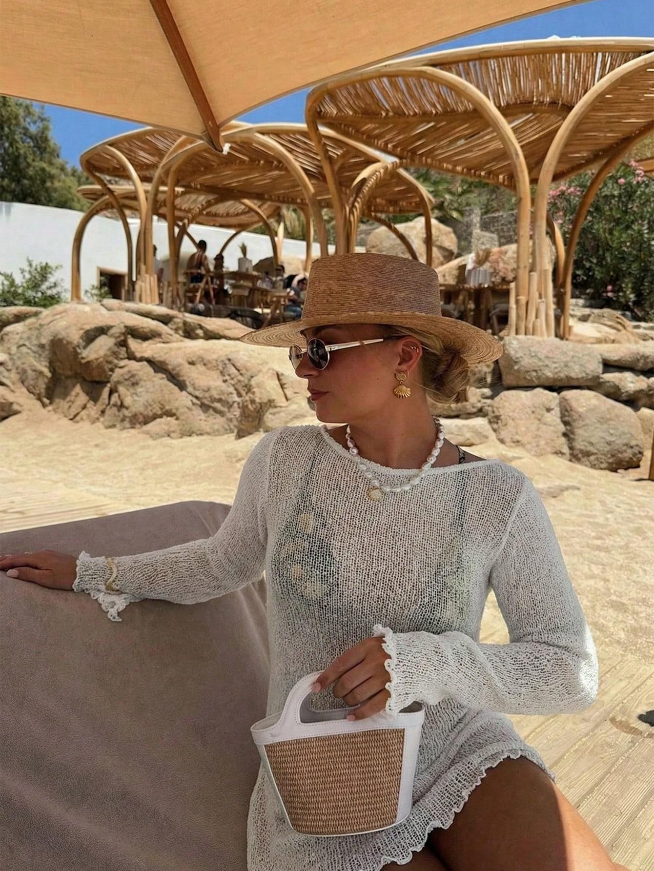 SHEIN BIAŁA SUKIENKA PLAŻOWA S06__L
