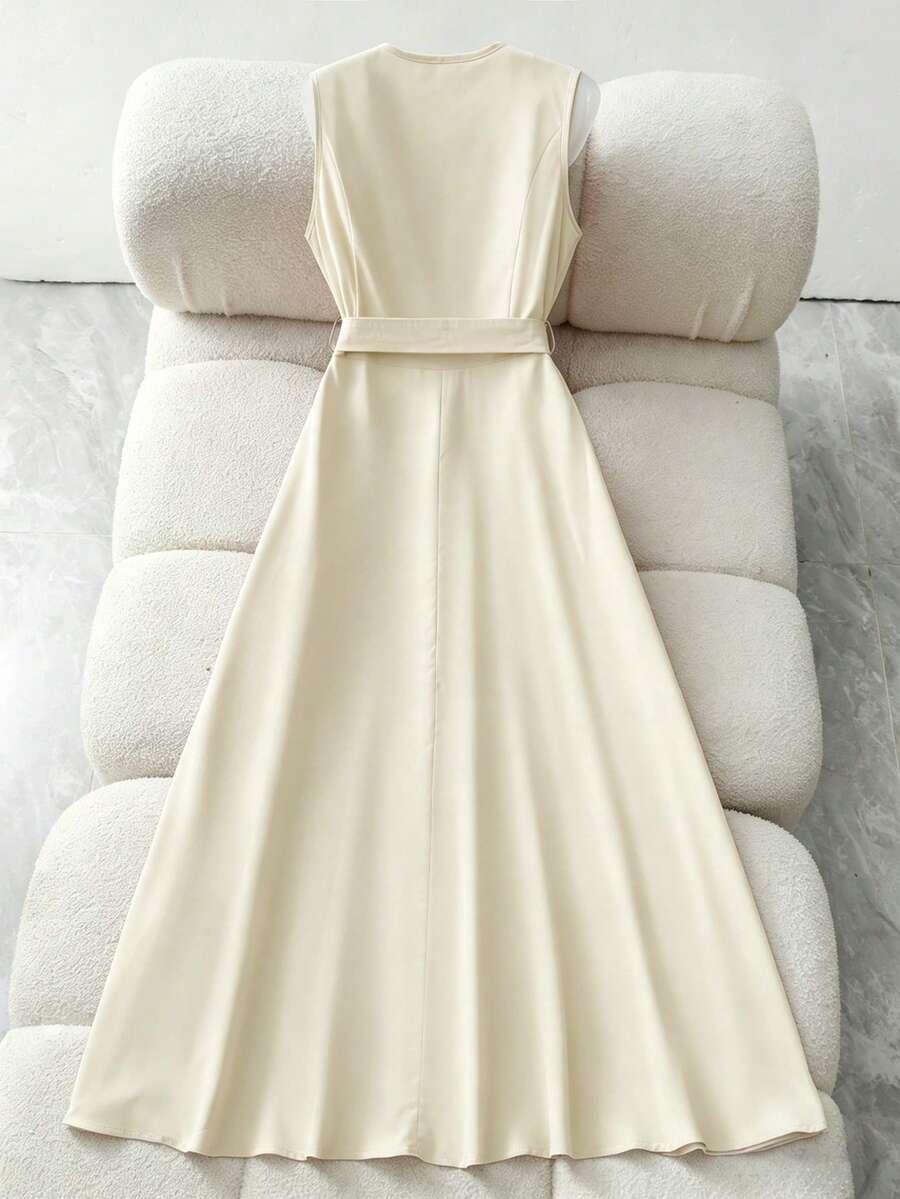 SHEIN BEŻOWA MAXI SUKIENKA S06__50