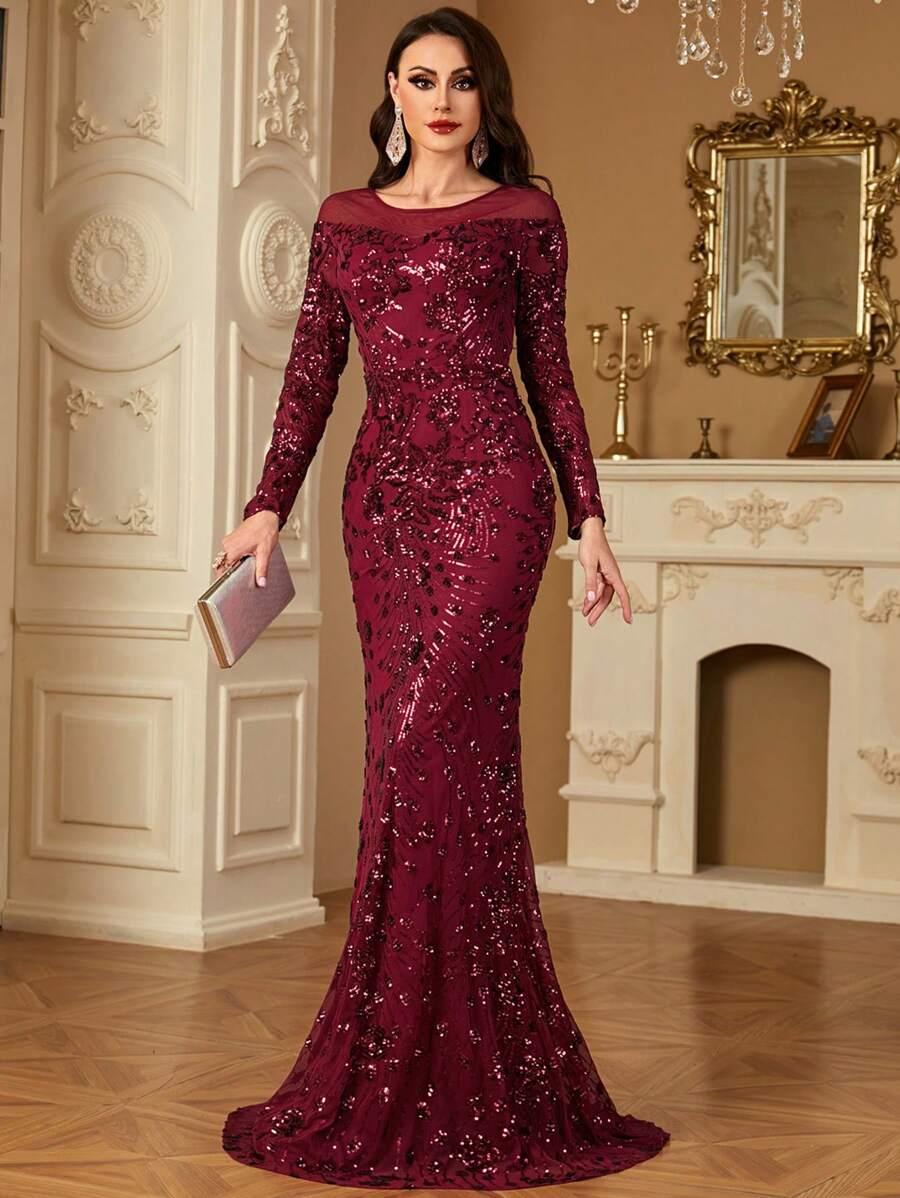 HEZIXI CZERWONA MAXI SUKIENKA S06__M