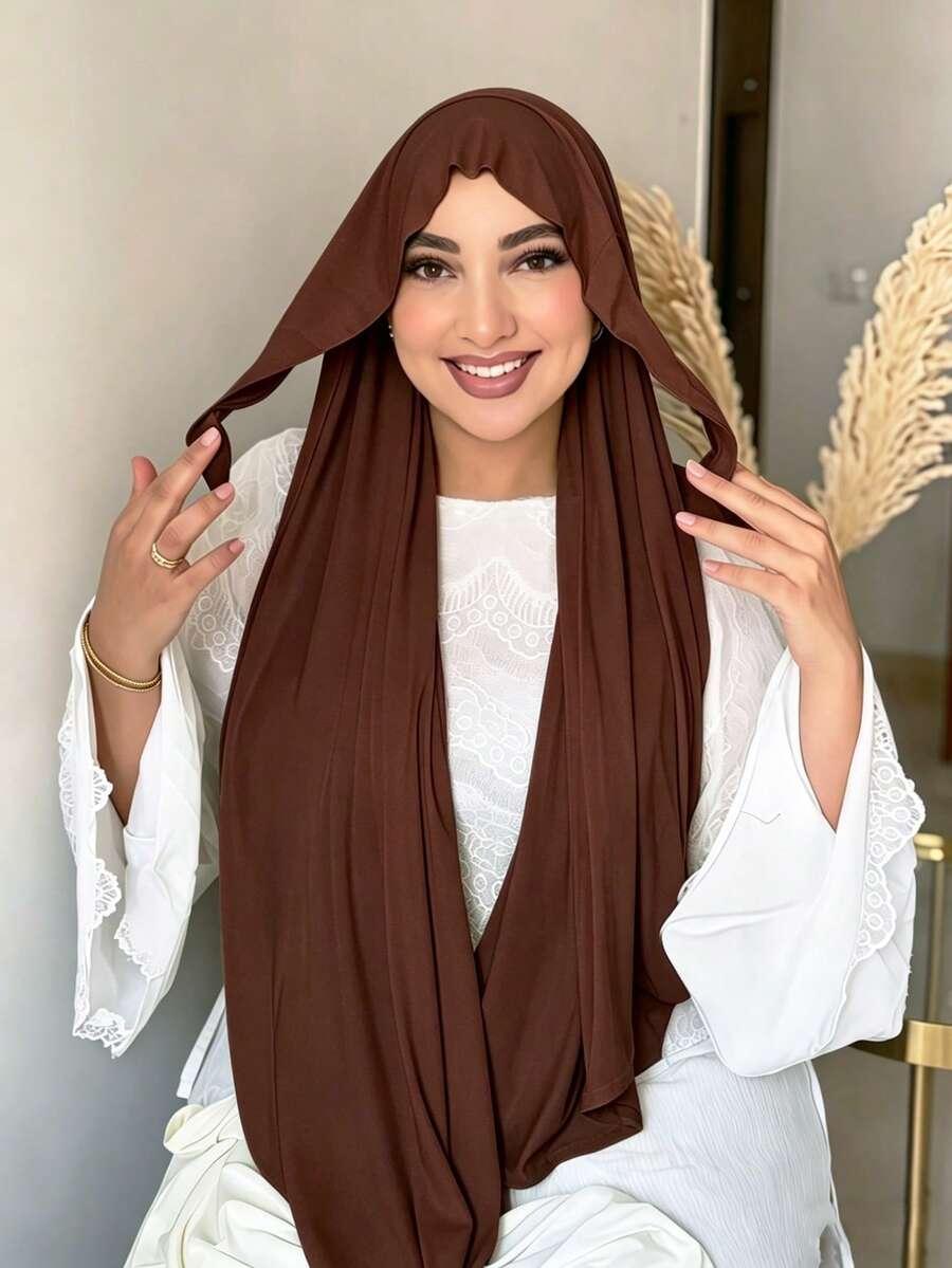 SHEIN BRĄZOWA CHUSTA NA GŁOWĘ HIDŻAB S07