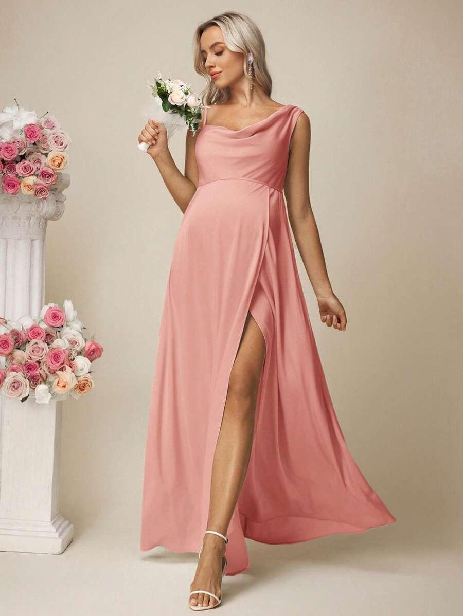 SHEIN RÓŻOWA MAXI SUKIENKA CIĄŻOWA S06__XL