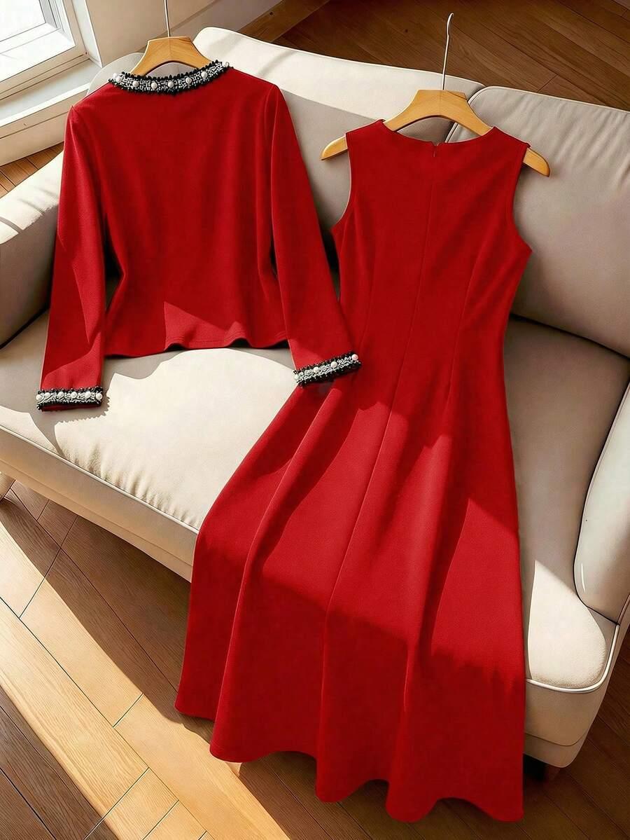 SHEIN KOMPLET GARSONKA SUKIENKA S06__L