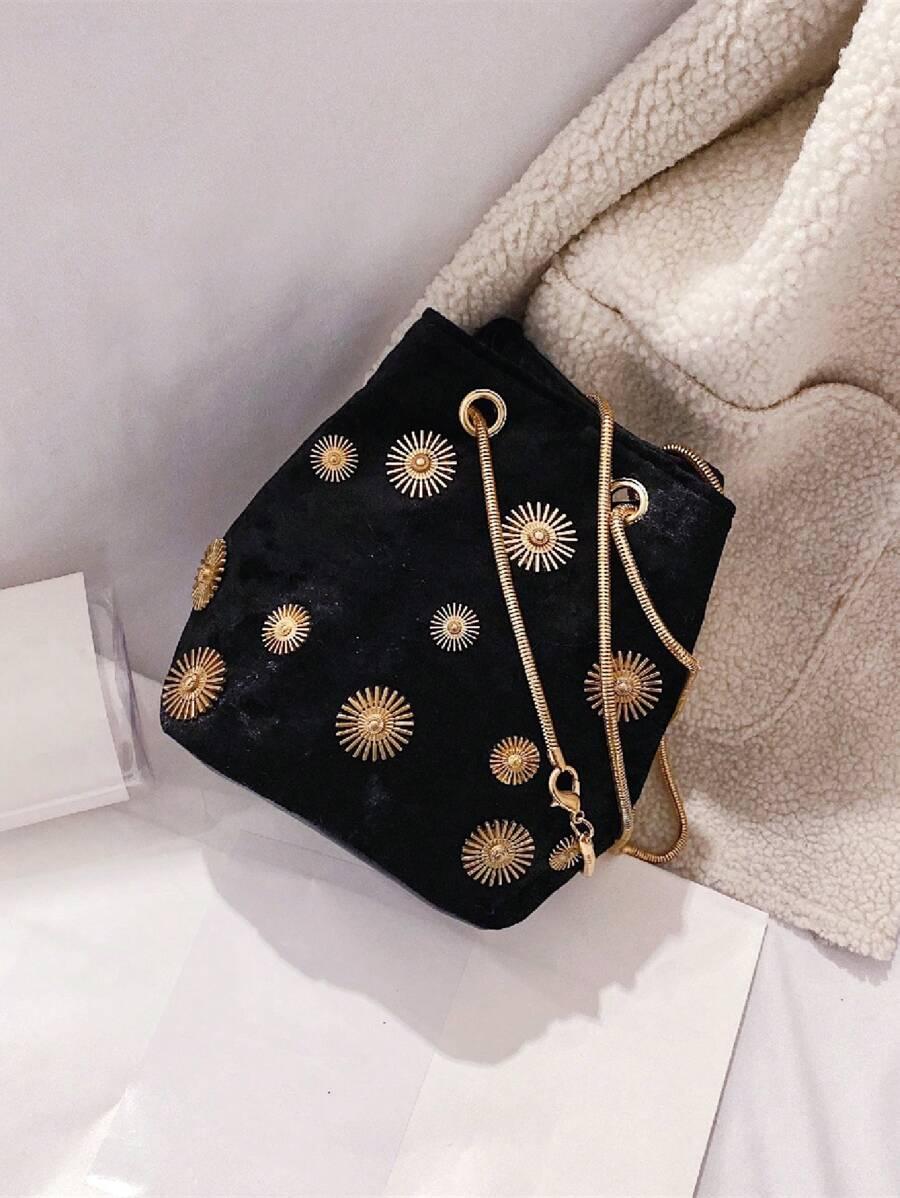 SHEIN CZARNA TOREBKA ZDOBIENIE S07__16X21