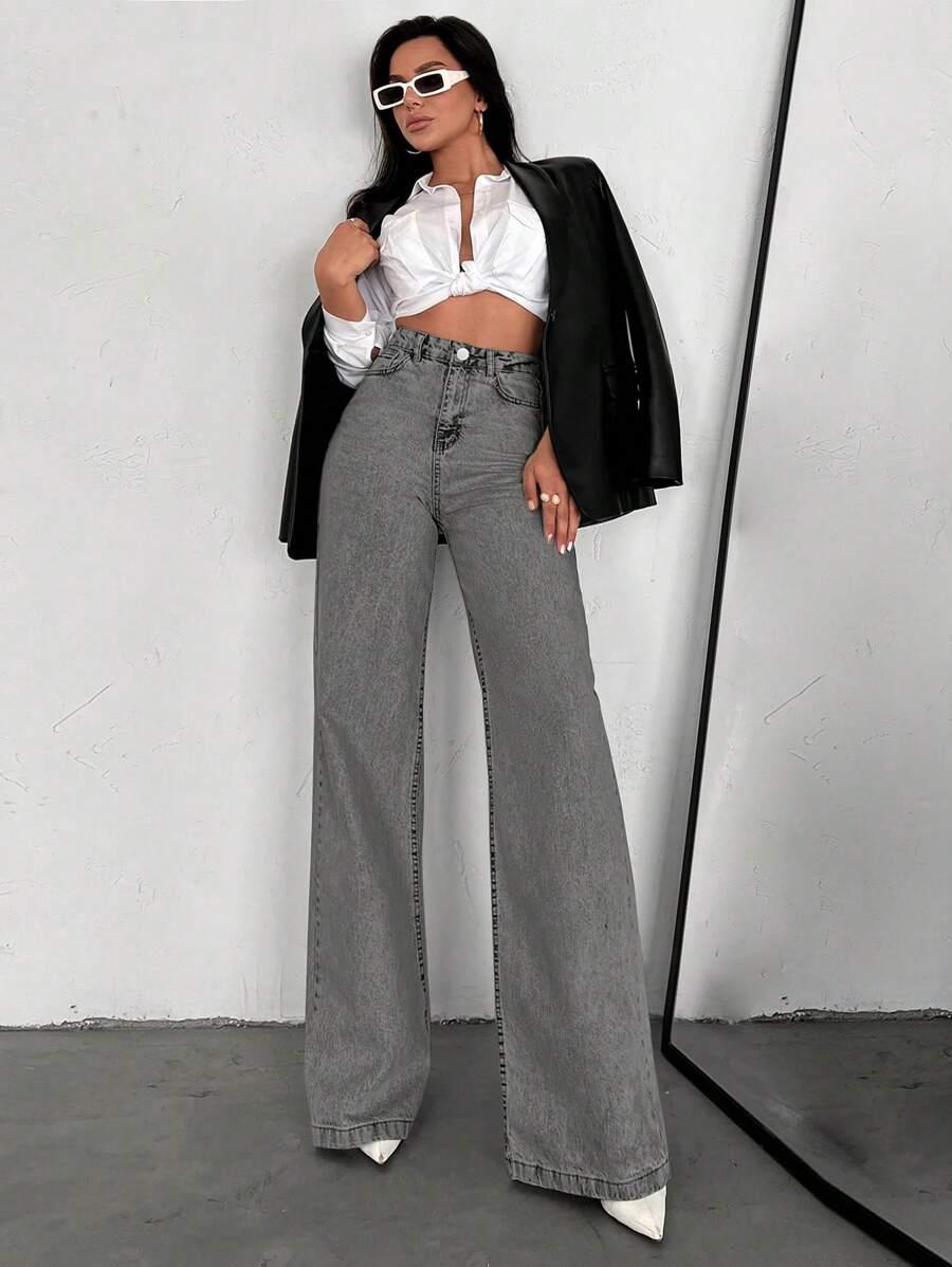 SHEIN SZARE SPODNIE JEANS S06__M