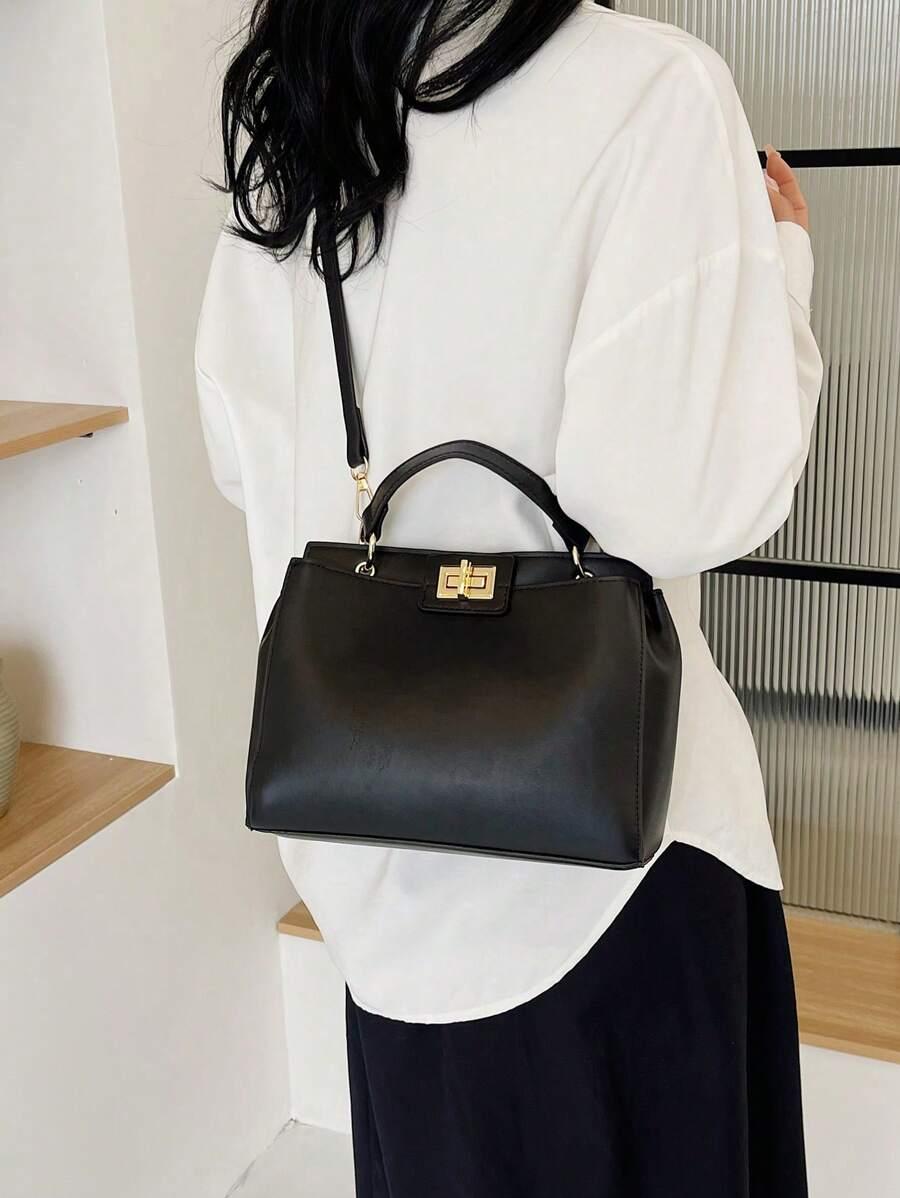SHEIN CZARNA TOREBKA IMITACJA SKÓRY S07__25X8X20CM