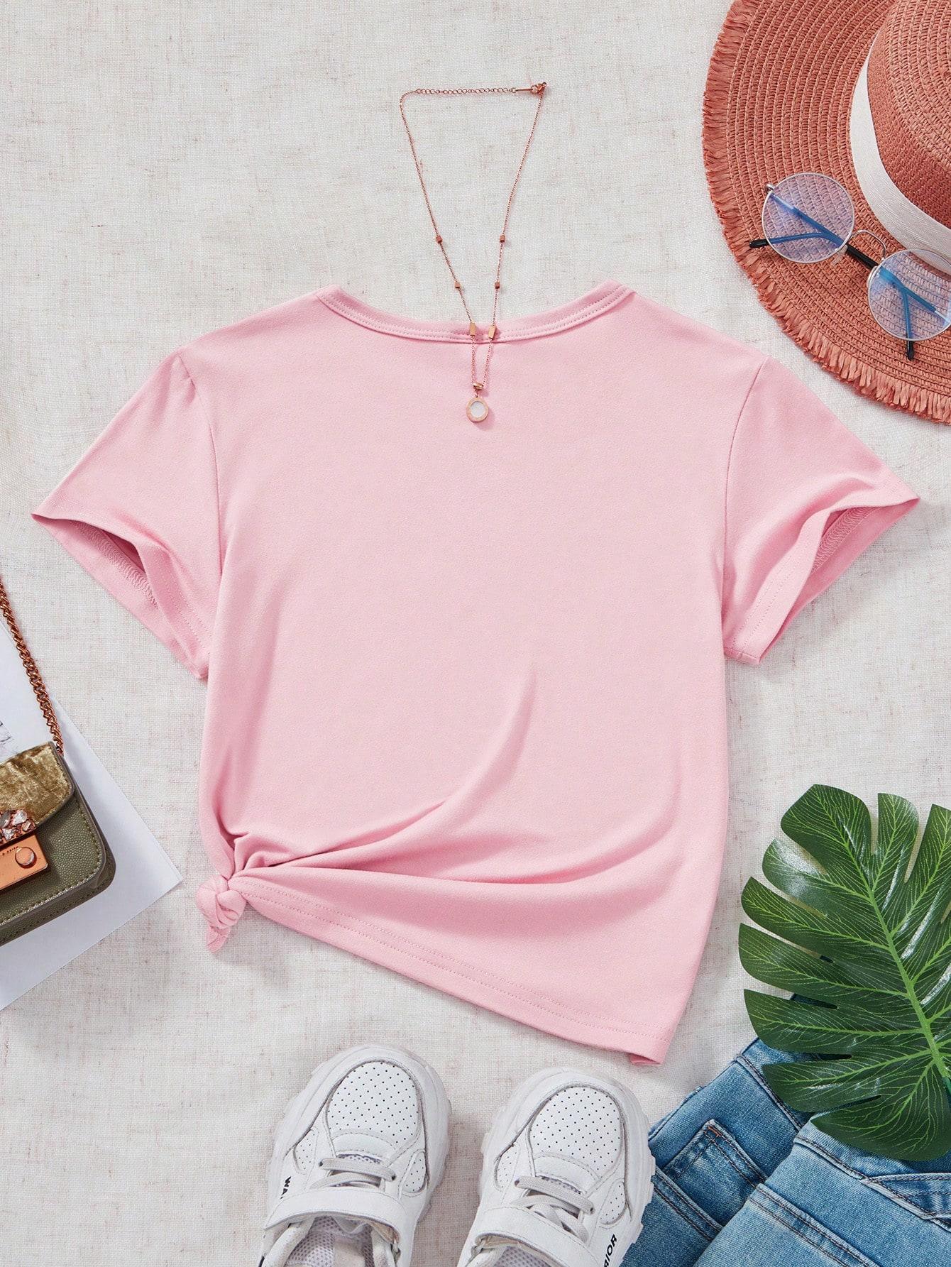 SHEIN RÓŻOWY T-SHIRT PRINT S06__98/104