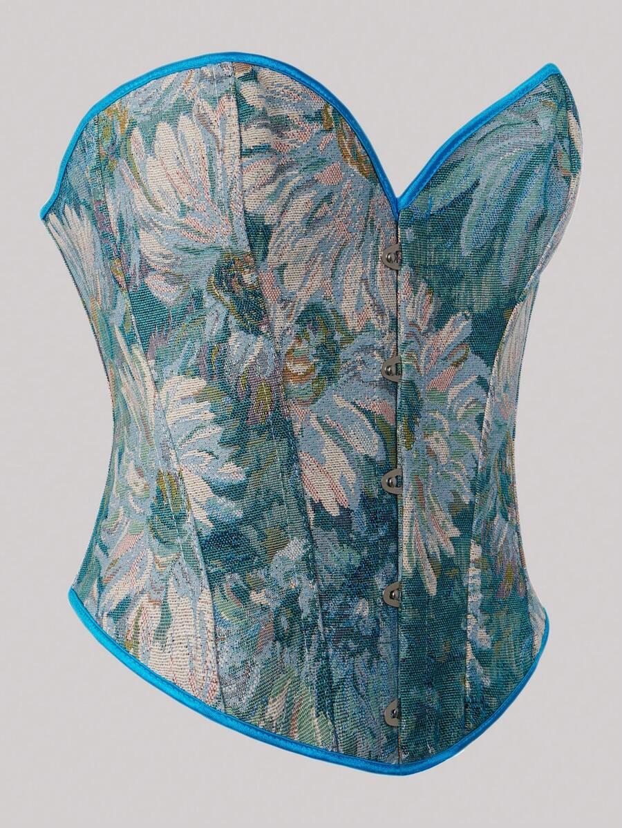 SHEIN GORSET WZÓR KWIATY S06__46