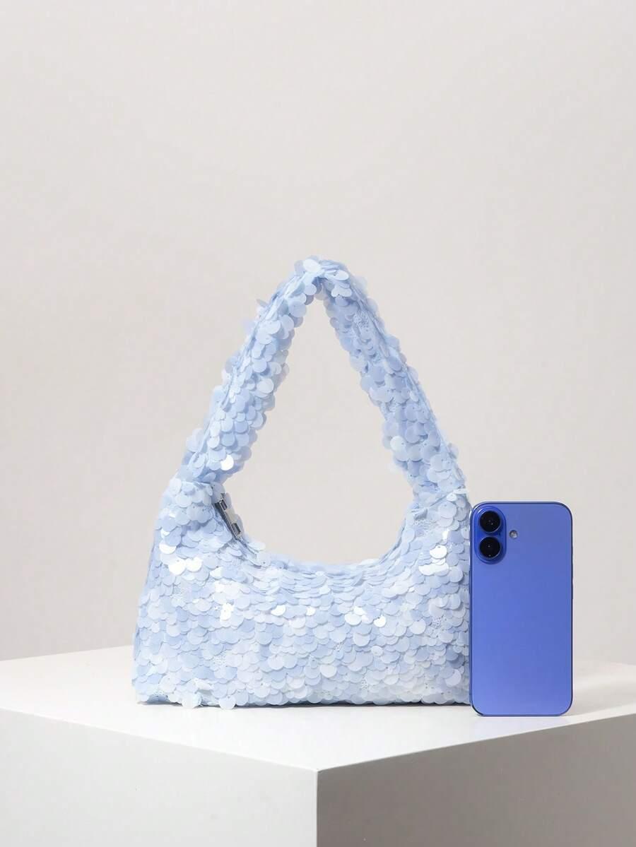 SHEIN NIEBIESKA TOREBKA ZDOBIENIE S07__26X7X15CM