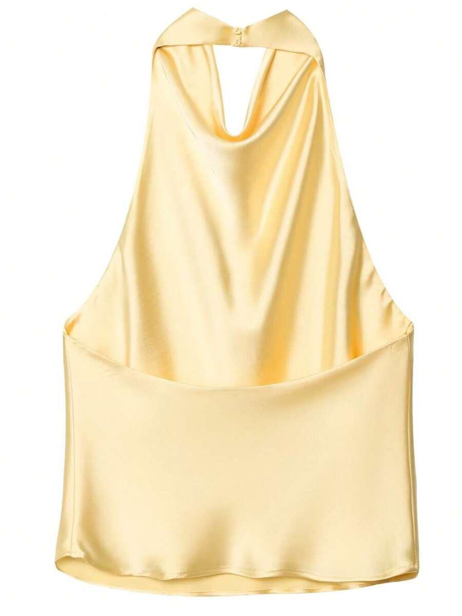SHEIN ŻÓŁTY TOP BEZ RĘKAWÓW S06__S