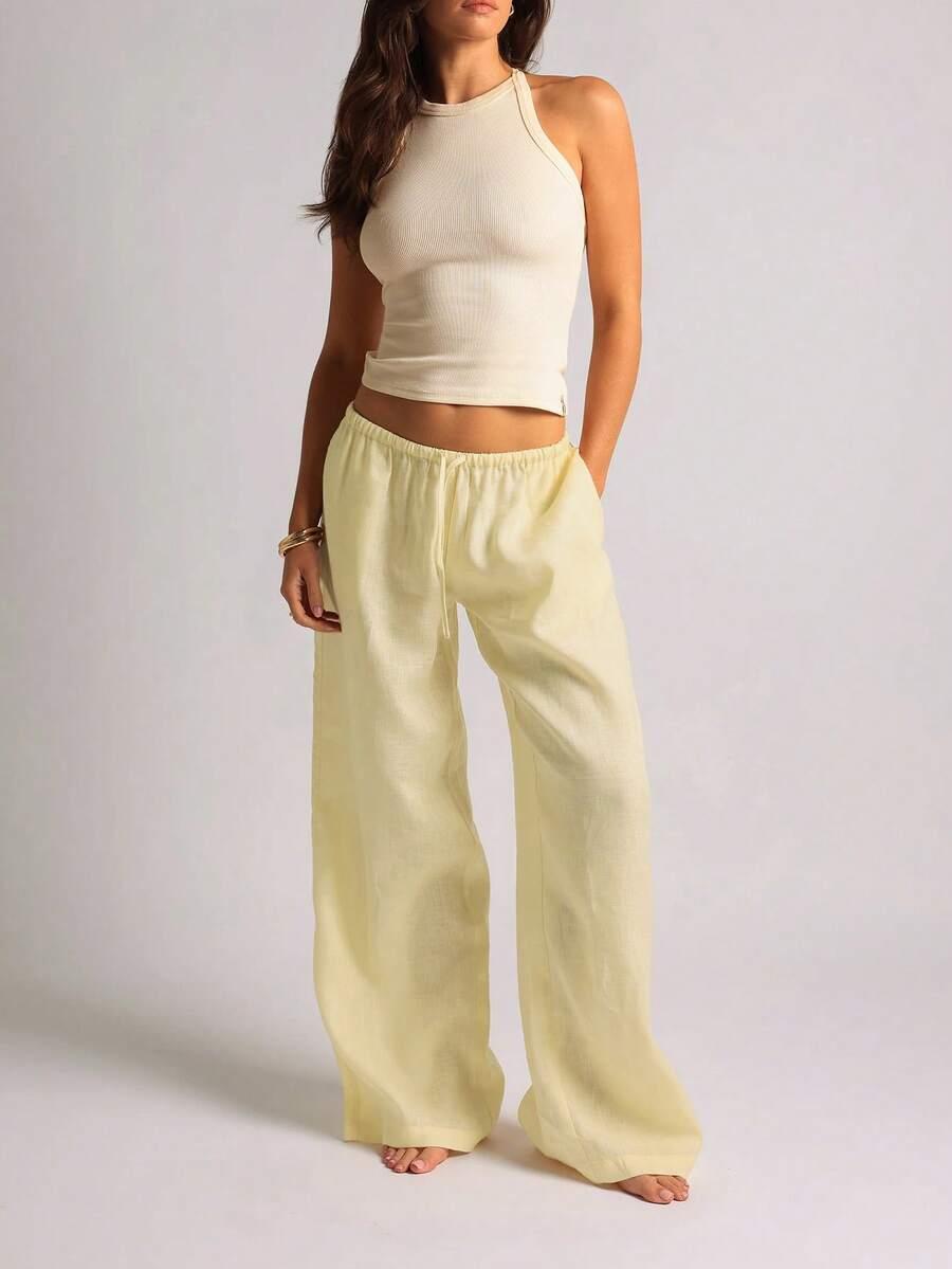 SHEIN ŻÓŁTE SPODNIE CASUAL S09__XL