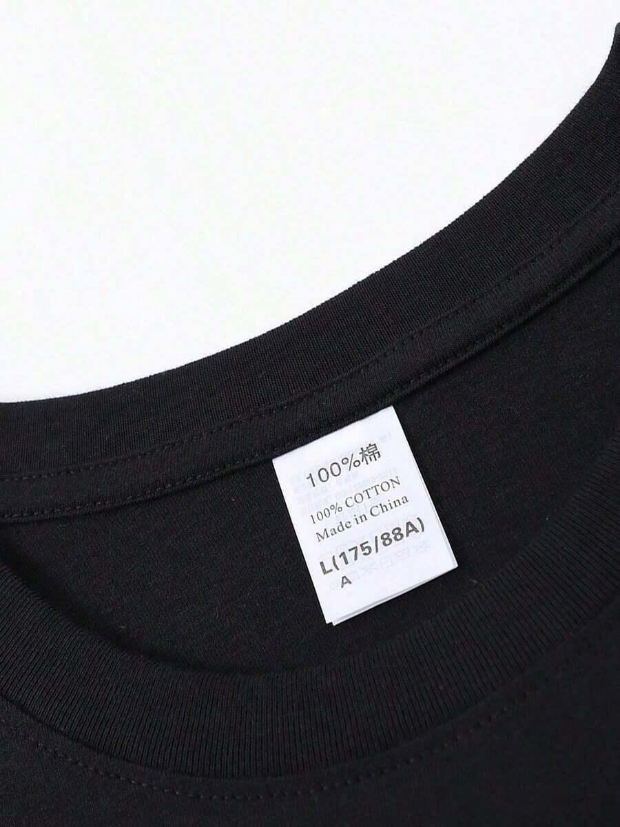 SHEIN CZARNY T-SHIRT NADRUK S06__S