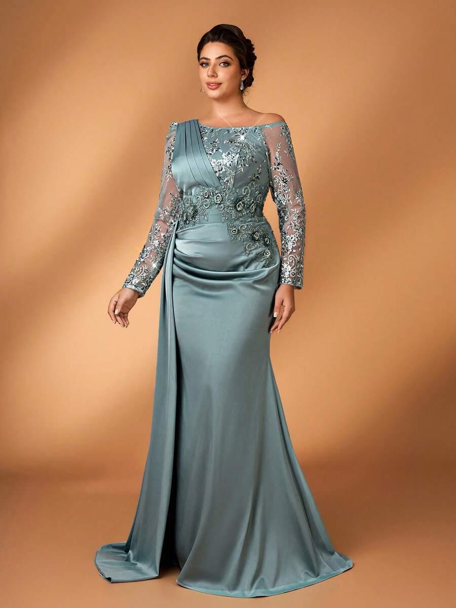SERIN ZIELONA MAXI SUKIENKA ZDOBIENIA S06__46