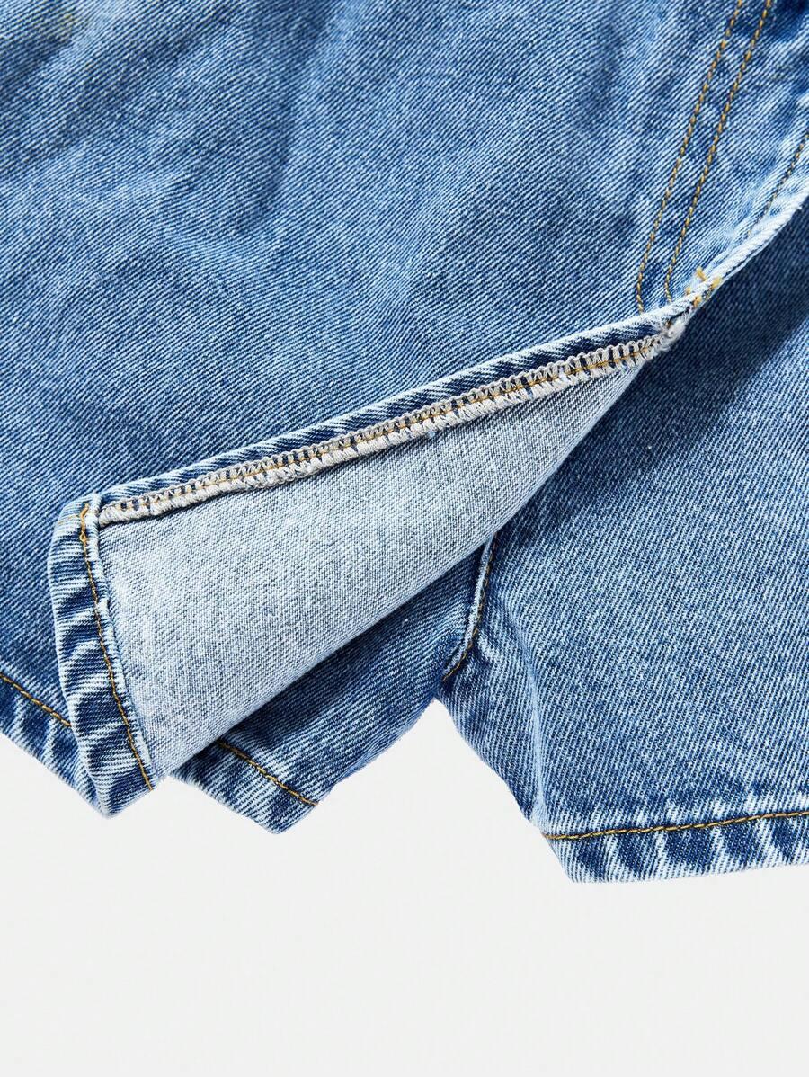SHEIN NIEBIESKIE SPÓDNICO-SPODENKI JEANS S06__134/140