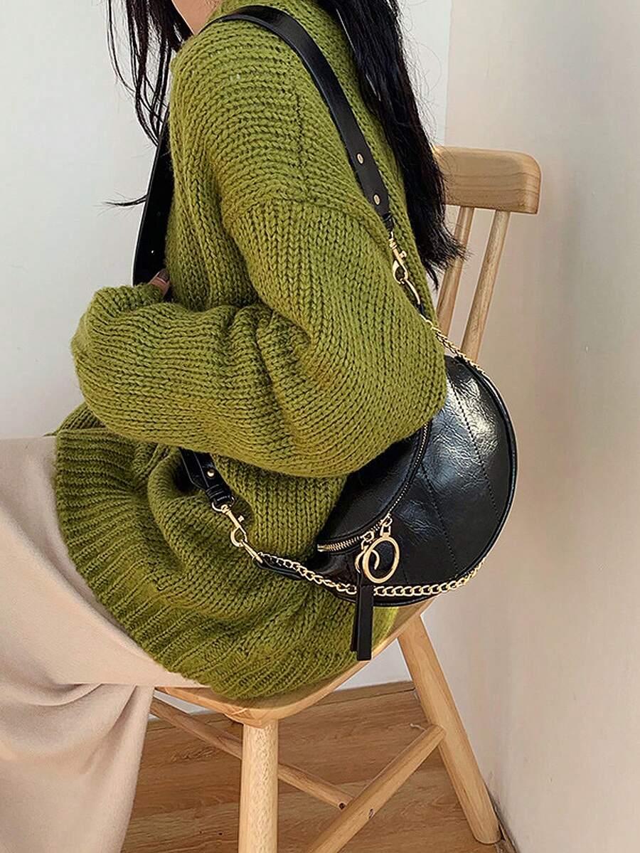 SHEIN CZARNA TOREBKA IMITACJA SKÓRY ZAMEK S07__23X15