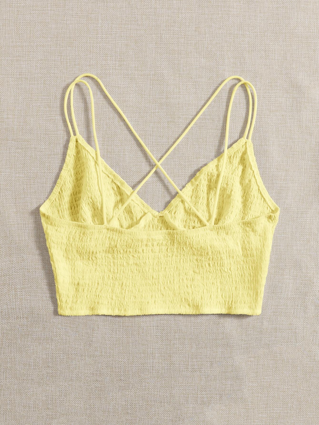 SHEIN ŻÓŁTY TOP NA RAMIĄCZKACH S06__M