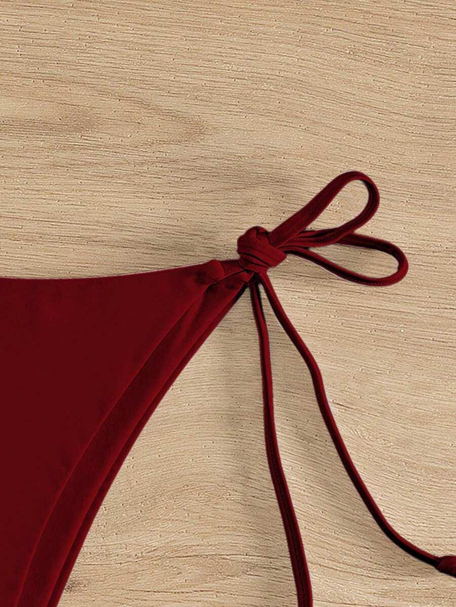 SHEIN CZERWONY DÓŁ OD BIKINI S09__L