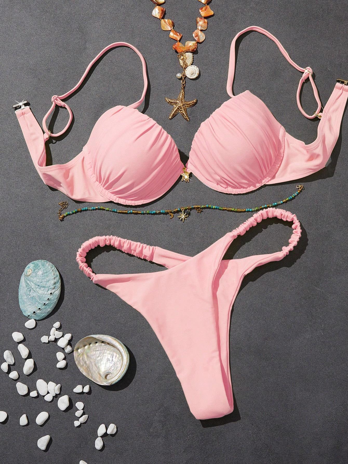 SHEIN DWUCZĘŚCIOWY STRÓJ KĄPIELOWY S09__L