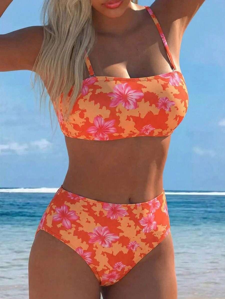 SWIM VCAY DWUCZĘŚCIOWY STRÓJ KĄPIELOWY KWIATY S09__M