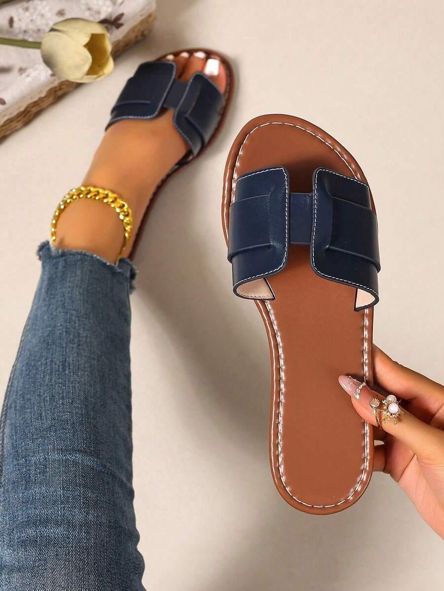 SHEIN NIEBIESKIE KLAPKI PŁASKI OBCAS S06__37