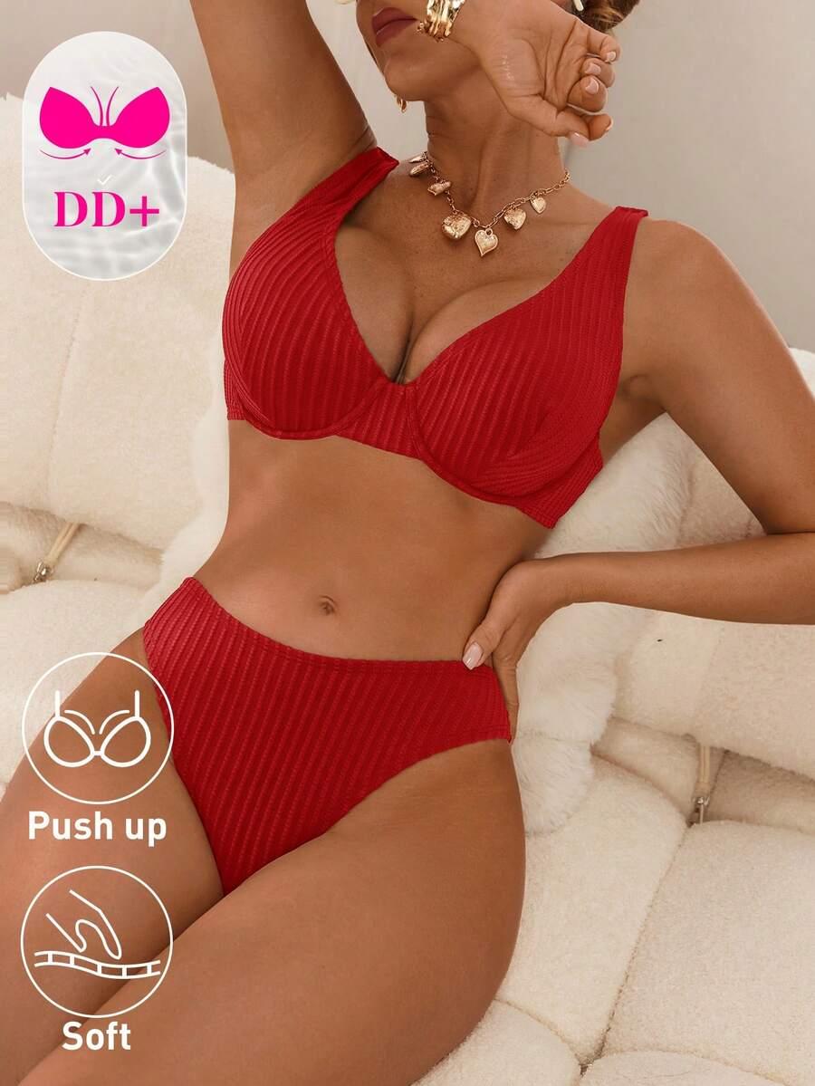 SWIM DD+ CZERWONY DWUCZĘŚCIOWY STRÓJ KĄPIELOWY S09__90E/XL