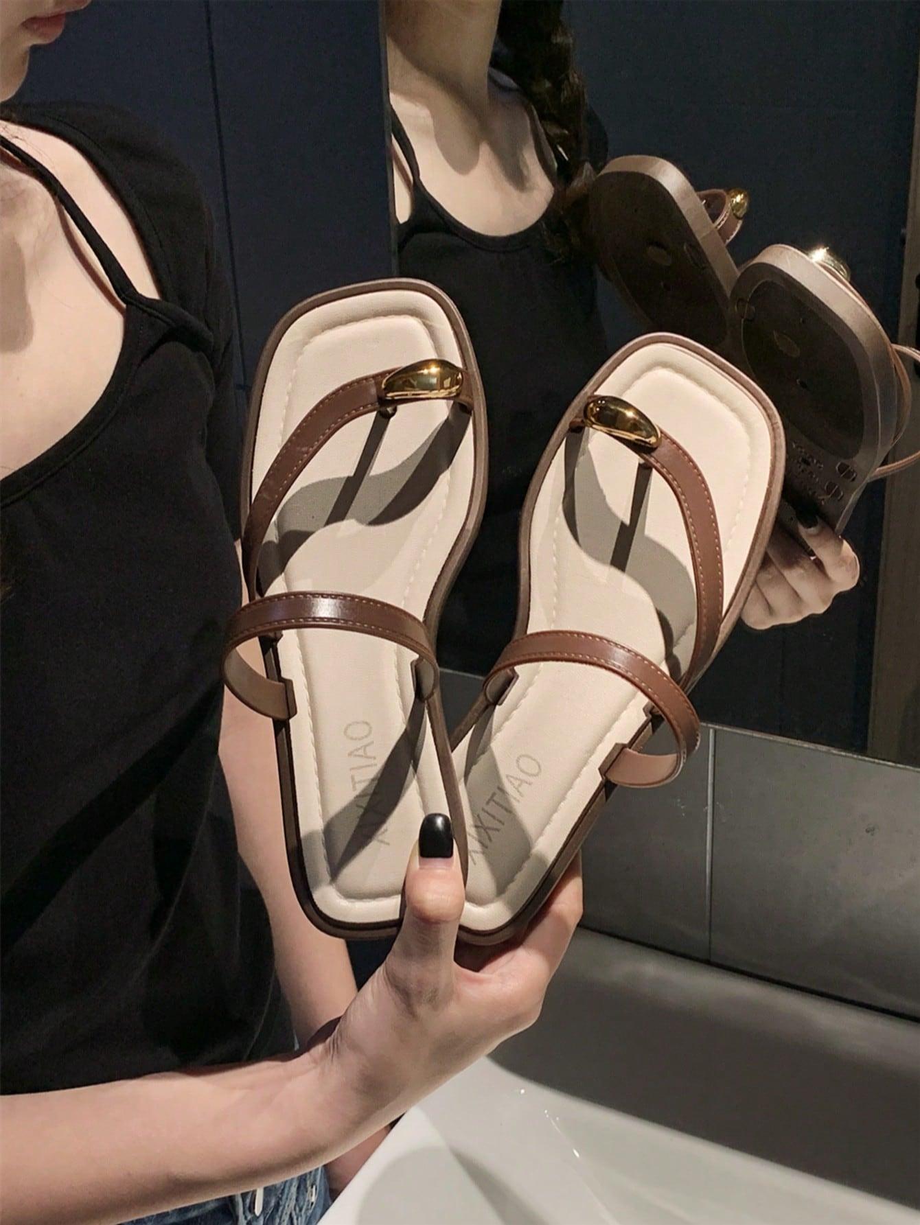 SHEIN BRĄZOWE KLAPKI CASUAL S06__39-39,5