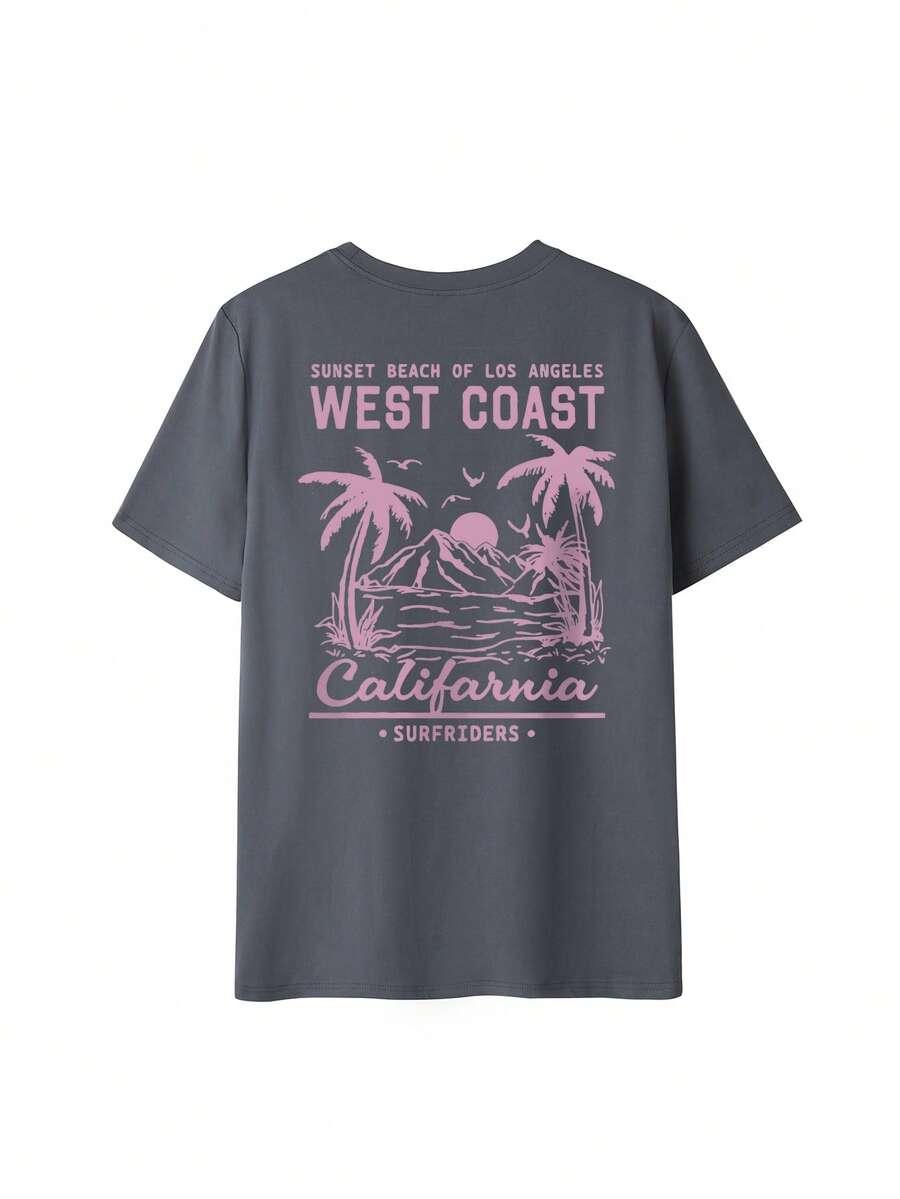 SHEIN SZARY T-SHIRT PRINT S06__S