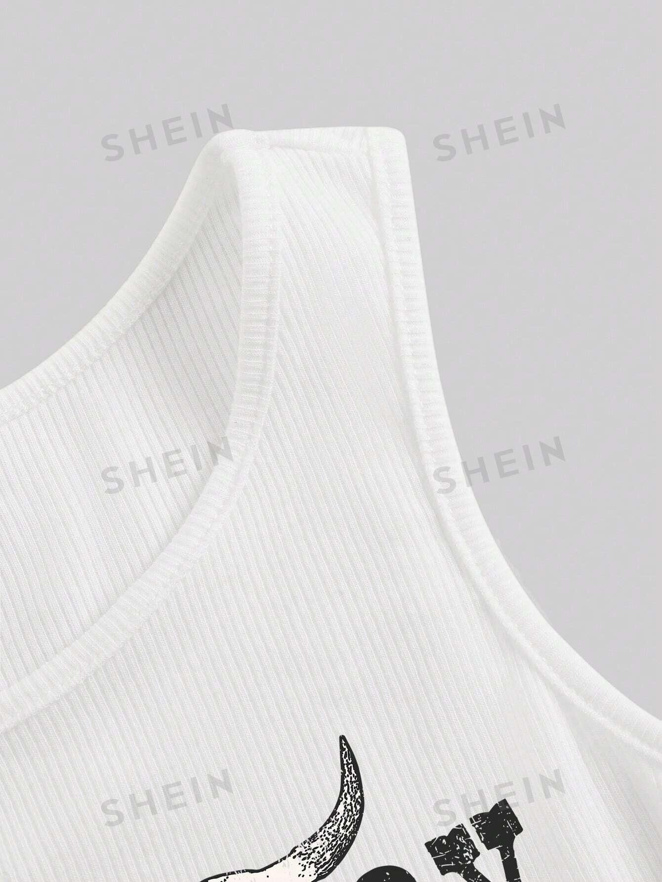 SHEIN BIAŁY TOP PRINT PK01__M