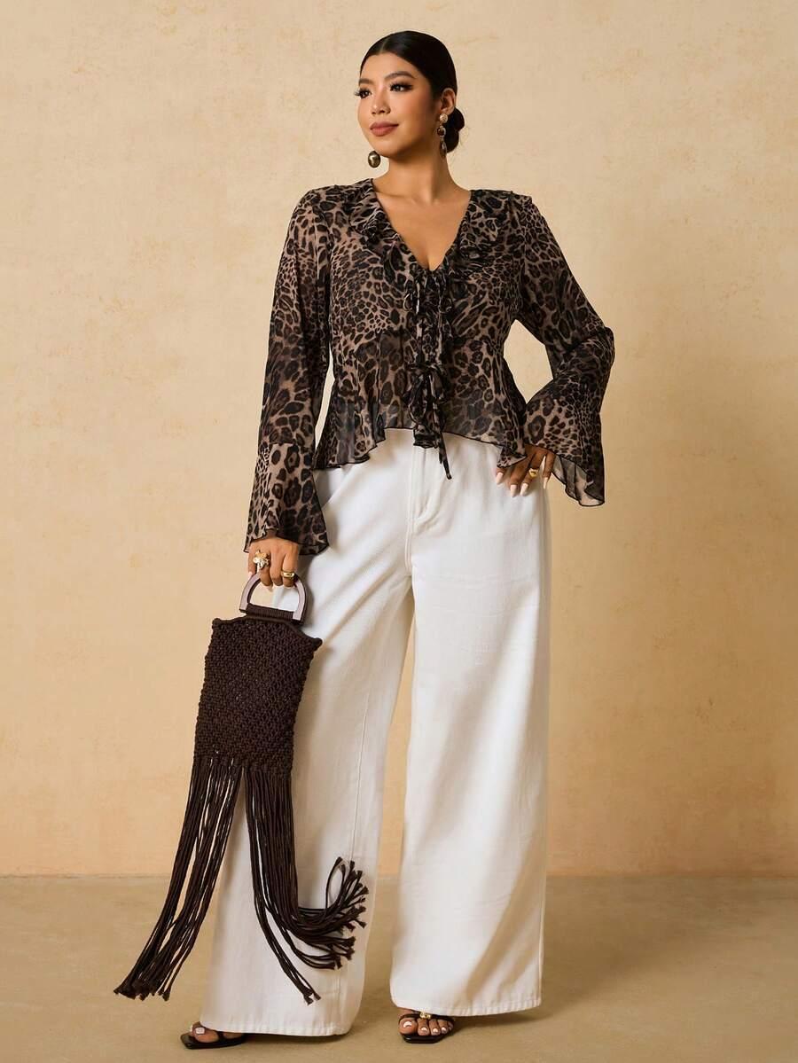 TRAVACHIC BLUZKA Z DŁUGIM RĘKAWEM ANIMAL PRINT S06__50