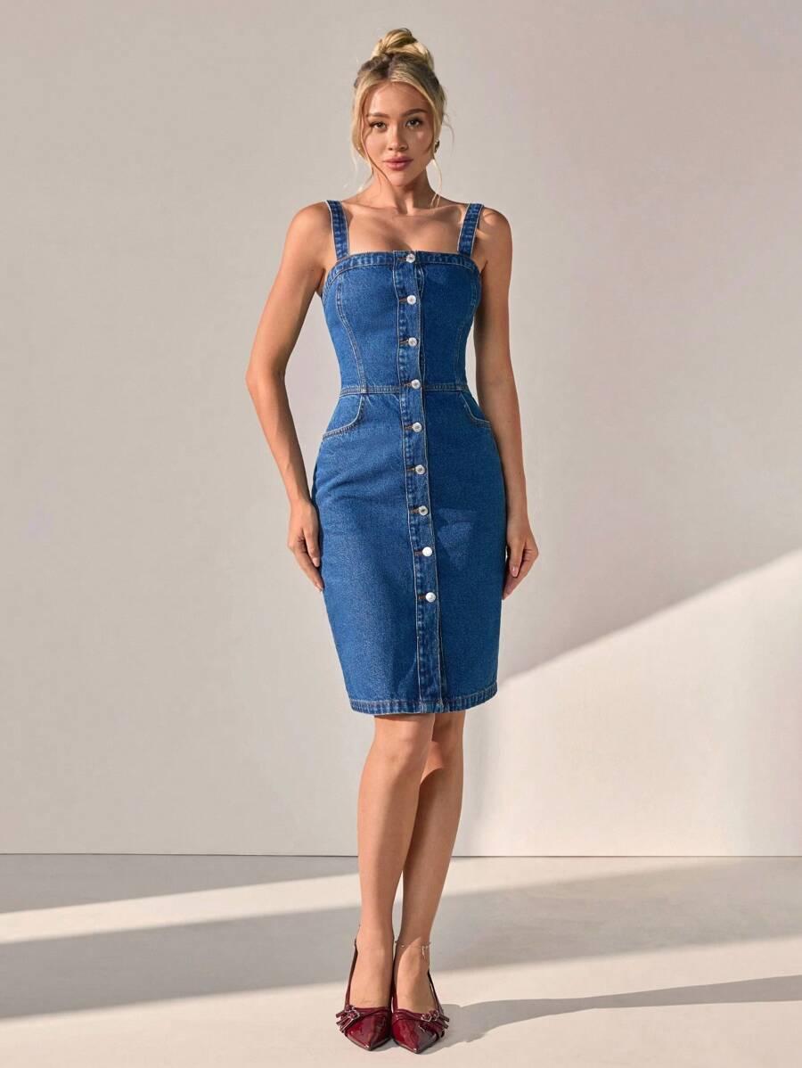 CLARA VERO NIEBIESKA SUKIENKA JEANS S06__S