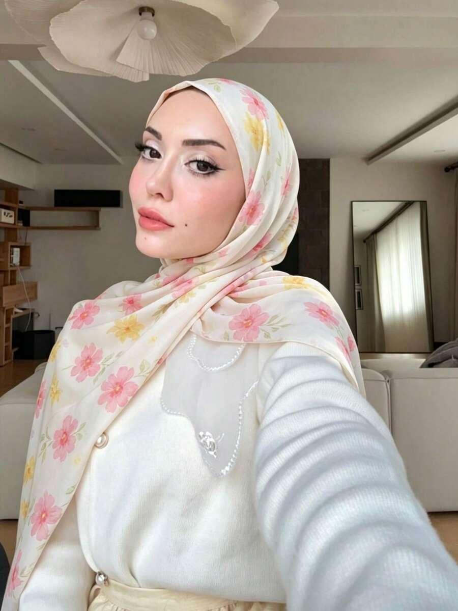 SHEIN CHUSTA WZÓR KWIATY S07__180X70CM
